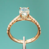 Hidden Halo Solitaire with Pavé Set Diamonds - Setting