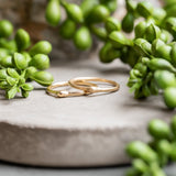 Gold Dewdrop Stacking Rings - Hand Carved Dainty Stacking Rings in Recycled Gold by Anueva Jewelry