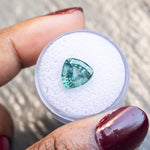 4.66CT TRILLION MONTANA SAPPHIRE, SILKY TEAL GREEN, 10.38X9.70X5.85MM, UNHEATED