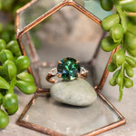 Three Stone Ring with Pear Side Stones- Setting