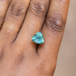 4.66CT TRILLION MONTANA SAPPHIRE, SILKY TEAL GREEN, 10.38X9.70X5.85MM, UNHEATED