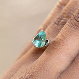 4.66CT TRILLION MONTANA SAPPHIRE, SILKY TEAL GREEN, 10.38X9.70X5.85MM, UNHEATED