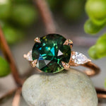 Three Stone Ring with Pear Side Stones- Setting