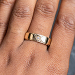 Modern Mountain Peak Diamond - 6mm Wedding Band Recycled Gold