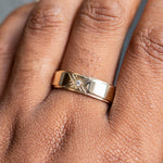 Modern Mountain Peak Diamond - 6mm Wedding Band Recycled Gold