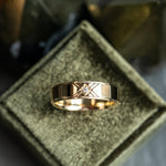 Modern Mountain Peak Diamond - 6mm Wedding Band Recycled Gold