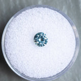 0.83CT ROUND BRILLIANT MONTANA SAPPHIRE, SOFT BLUE, 5.53X3.63MM