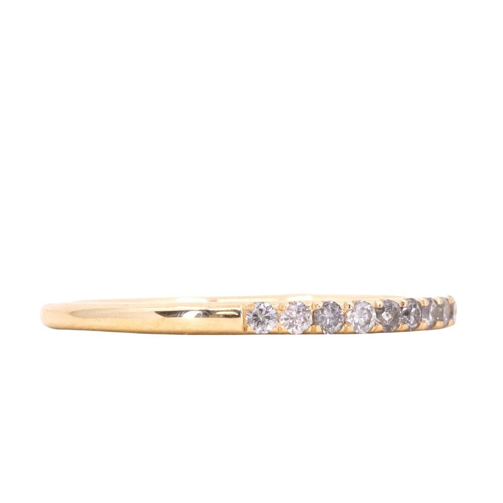 Straight Salt and Pepper Diamond  French Set Wedding Band