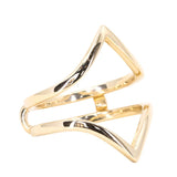 Hills and Valleys- Pointed Ring Jacket in Solid Recycled 14k Gold