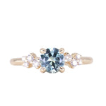 0.93ct Round Color-Shifting Montana Sapphire and Diamond Starry Night Low Profile Solitaire in 14k Yellow Gold