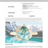 3.34ct  Untreated Pear Montana Sapphire and Diamond Asymmetrical Cluster Ring in 18k Yellow Gold