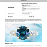 3.84ct Round Ocean Blue Teal Montana Sapphire Low Profile 4 Prong Ring with French Set Precision Cut White Montana Sapphires in 18k Yellow Gold
