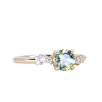 1.02ct Parti Green Yellow Montana Sapphire and Diamond Starry Night Low Profile Solitaire in 14k Yellow Gold