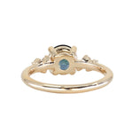 1.35ct Round Blue and Montana Sapphire and Diamond Starry Night Low Profile Solitaire in 14k Yellow Gold