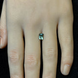 1.41CT PRECISION CUT SHEAR MONTANA SAPPHIRE, BICOLOR TEAL GREEN, 6.8X5.1MM