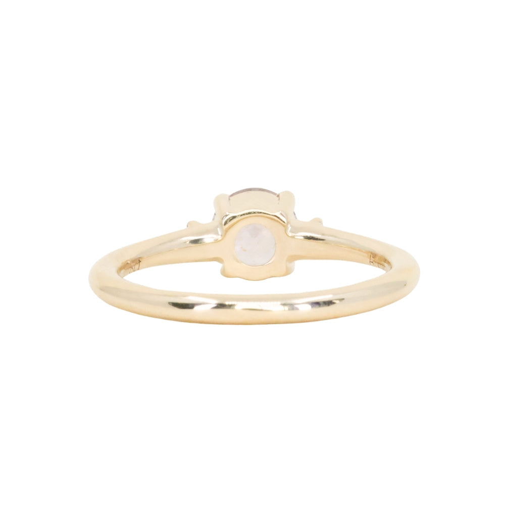 0.78ct Untreated Light Pink Montana Sapphire and Princess Cut Diamond Rapids Low Profile Ring in 14k Yellow Gold