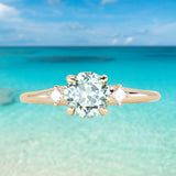 1.12ct Untreated Light Blue Montana Sapphire and Princess Cut Diamond Rapids Low Profile Ring in 14k Yellow Gold