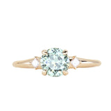 1.12ct Untreated Light Blue Montana Sapphire and Princess Cut Diamond Rapids Low Profile Ring in 14k Yellow Gold