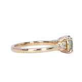 1.43ct Round Light Spring Green Montana Sapphire and Diamond Starry Night Low Profile Solitaire in 18k Yellow Gold