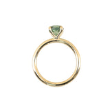 1.30ct Untreated Precision Cut Round Light Teal Montana Sapphire Classic 4 Prong Solitaire in 18k Yellow Gold