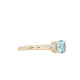 0.81ct Blue Montana Sapphire and Princess Cut Diamond Rapids Low Profile Ring in 14k Yellow Gold