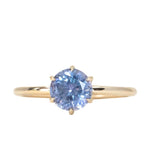 1.53ct Lavender Round Montana Sapphire Lotus Solitaire in 14k Yellow Gold