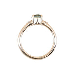 1.12ct Untreated Light Blue Montana Sapphire and Princess Cut Diamond Rapids Low Profile Ring in 14k Yellow Gold