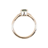 1.12ct Untreated Light Blue Montana Sapphire and Princess Cut Diamond Rapids Low Profile Ring in 14k Yellow Gold
