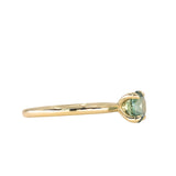 1.30ct Untreated Precision Cut Round Light Teal Montana Sapphire Classic 4 Prong Solitaire in 18k Yellow Gold