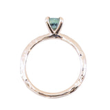 0.85ct Oval Precision Cut Ocean Blue Montana Sapphire Evergreen Carved 4 Prong Solitaire in 14k Yellow Gold