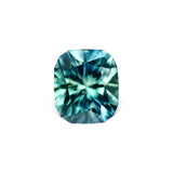 2.44CT CUSHION PRECISION CUT MONTANA SAPPHIRE, BICOLOR BLUE TEAL, 7.9X6.8MM