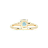 1.03ct Round Montana Sapphire and Princess Cut Diamond Rapids Low Profile Ring in 14k Yellow Gold
