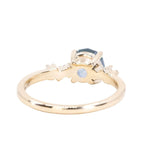 1.60ct Untreated Silky Montana Sapphire and Diamond Starry Night Low Profile Solitaire in 14k Yellow Gold