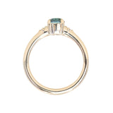 0.81ct Blue Montana Sapphire and Princess Cut Diamond Rapids Low Profile Ring in 14k Yellow Gold