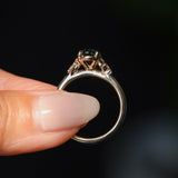 1.64ct Teal Blue Oval Montana Sapphire and Diamond Starry Night Stackable Solitaire in 14k Yellow Gold