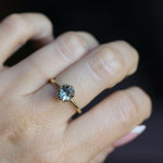 1.49ct Oval Untreated Montana Sapphire Scallop Cup Solitaire in 14k Yellow Gold