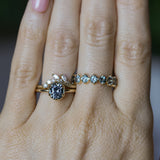 1.49ct Oval Untreated Montana Sapphire Scallop Cup Solitaire in 14k Yellow Gold