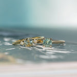0.78ct Round Seafoam Teal Green Montana Sapphire Four Prong Lotus Solitaire in 14k Yellow Gold