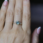 1.47ct Round Untreated Montana Sapphire and Diamond Starry Night Low Profile Solitaire in 14k Yellow Gold
