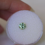 0.85CT ROUND PRECISION CUT MONTANA SAPPHIRE, LIGHT GREEN YELLOW, 5.55X3.70MM