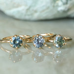 1.20ct Oval Untreated Montana Sapphire Scallop Cup Solitaire in 14k Yellow Gold