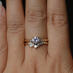0.78ct Untreated Light Pink Montana Sapphire and Princess Cut Diamond Rapids Low Profile Ring in 14k Yellow Gold