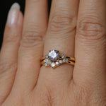0.78ct Untreated Light Pink Montana Sapphire and Princess Cut Diamond Rapids Low Profile Ring in 14k Yellow Gold