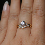0.78ct Untreated Light Pink Montana Sapphire and Princess Cut Diamond Rapids Low Profile Ring in 14k Yellow Gold