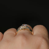 0.78ct Untreated Light Pink Montana Sapphire and Princess Cut Diamond Rapids Low Profile Ring in 14k Yellow Gold