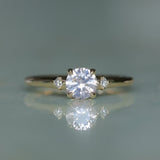 0.78ct Untreated Light Pink Montana Sapphire and Princess Cut Diamond Rapids Low Profile Ring in 14k Yellow Gold