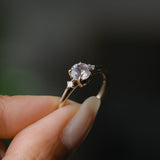 0.78ct Untreated Light Pink Montana Sapphire and Princess Cut Diamond Rapids Low Profile Ring in 14k Yellow Gold