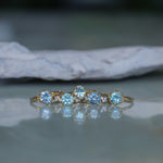 1.49ct Oval Untreated Montana Sapphire Scallop Cup Solitaire in 14k Yellow Gold