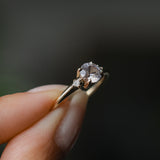 0.78ct Untreated Light Pink Montana Sapphire and Princess Cut Diamond Rapids Low Profile Ring in 14k Yellow Gold