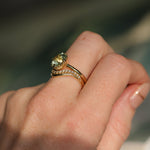 2.57ct Precision Cushion Cut Green Montana Sapphire Scallop Cup Solitaire in 18k Yellow Gold